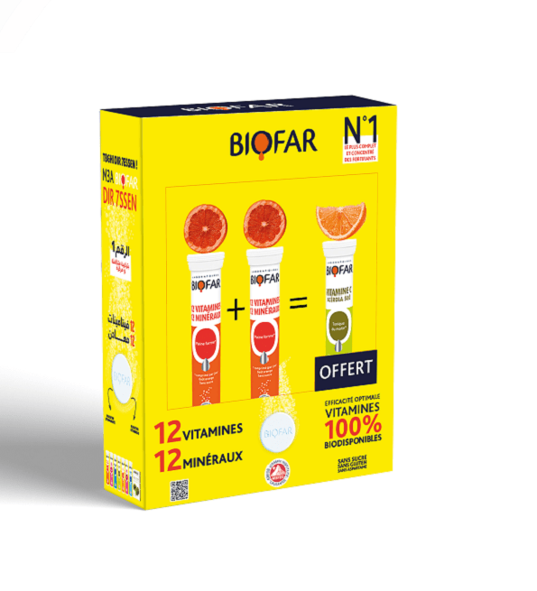 PACK BIOFAR 2 (12 multivitamines 12 minéraux )+ 1 (vitamine C)