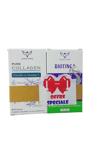 Health Power Pack : Biotine Beauté 90 Comprimés + Pure Collagen 90 Comprimés